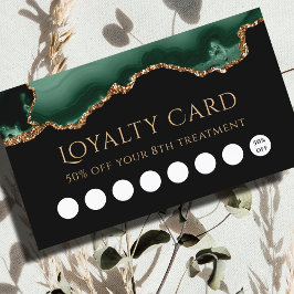Visita cartão de fidelidade emerald green agate