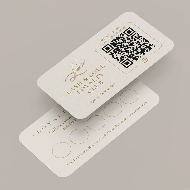 Visita Cartão de Fidelidade Luxe Modern Lash Tech Sand (Luxe Modern Lash Tech Sand Rewards Loyalty Card
)