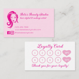 Visita Cartão de Fidelidade Personalizado Rosa