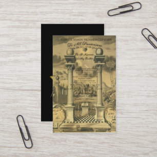 Visita Cartão de filiação Freemason
