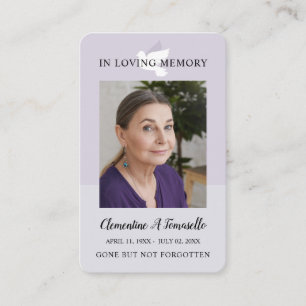 Visita Cartão de Foto com Oração Funerária da Pomba