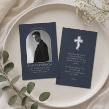 Cartão de Foto de Funeral com Oração de Tamanho de