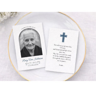 Visita Cartão de Foto de Funeral Personalizado 8,9 cm x 6