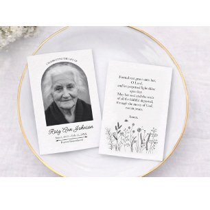 Visita Cartão de Foto de Funeral Personalizado 8,9 cm x 6