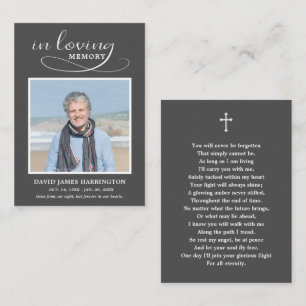 Visita Cartão de Funeral com Foto Memorial Clássica