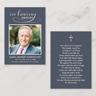 Visita Cartão de Funeral com Foto Memorial Clássica