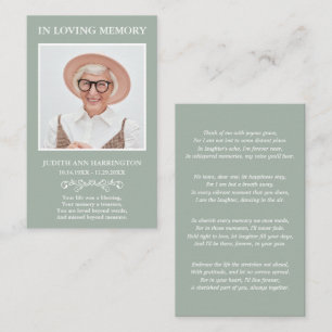 Visita Cartão de Funeral de Foto Simples Moderna
