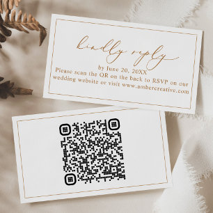 Visita Cartão de Gabinete RSVP de Código QR de Casamento