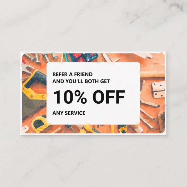 Visita Cartão de Indicação: Serviços de Handyman (Frente)