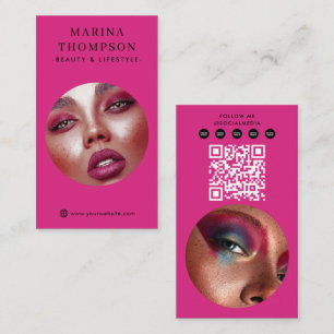 Visita Cartão de Influenciador Moderno com Código QR de M