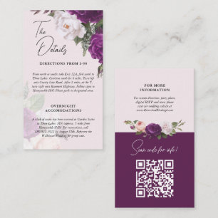 Visita Cartão de Informações de Detalhes de Casamento Flo
