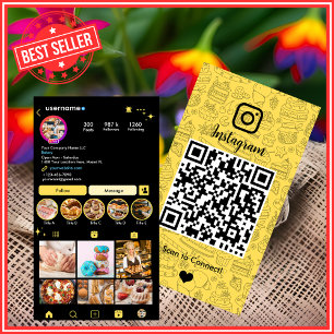 Visita Cartão de Instagram de Padaria Amarela Moderna Cód
