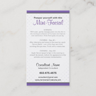 Visita Cartão de instrução Mini-Facial