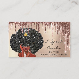 Visita Cartão de Lealdade 10 Punch Curly Hairdresser Girl