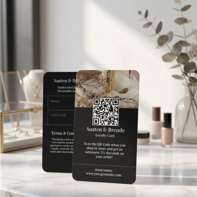 Visita Cartão de Lealdade Brown para Cinzas Cinzas - Cent (Loyalty Card - Photo-Centric Design for Beauty Retail!)