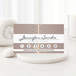 Visita Cartão de Lealdade de Padrão de Árvore Folha Doura