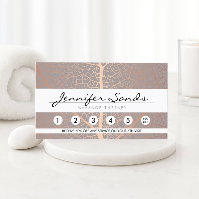 Visita Cartão de Lealdade de Padrão de Árvore Folha Doura (Criador carregado)