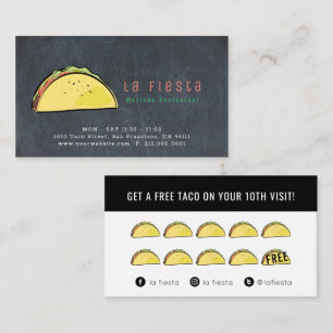 Visita Cartão de Lealdade de Quadro Preto Taco