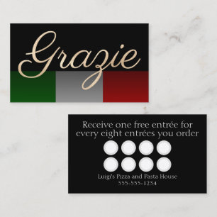 Visita Cartão de Lealdade para o Restaurante Italiano Neg