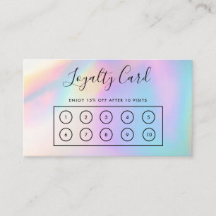 Visita Cartão de Lealdade Personalizado Holográfico Faux