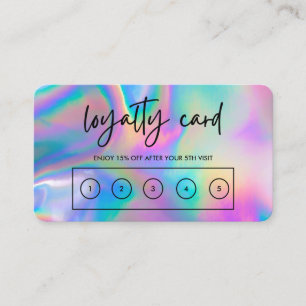 Visita Cartão de Lealdade Personalizado Holográfico Faux