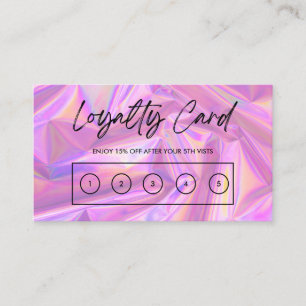 Visita Cartão de Lealdade Personalizado Holográfico Rosa 