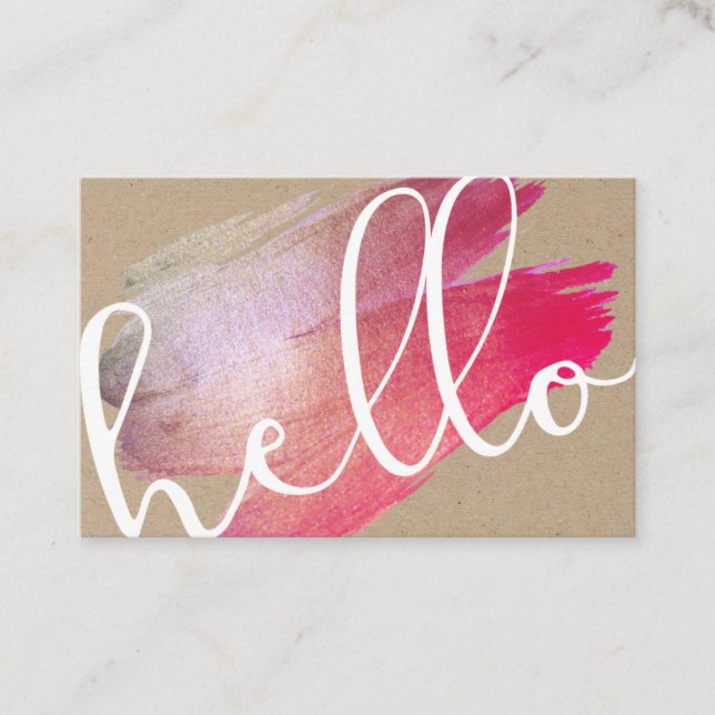 Visita Cartão de Lealdade Pincel Púrpura Personalizado (Frente)