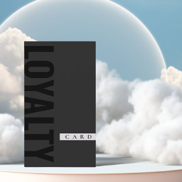 Visita Cartão de Lealdade preto monocromático moderno