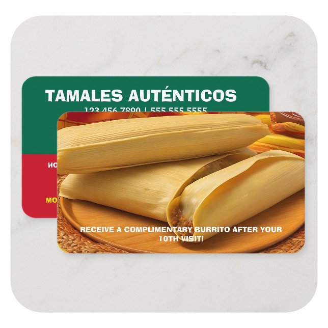 Visita Cartão de Lealdade Tamales (Mexican Tamales Loyalty Visiting Card)