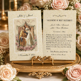 Visita Cartão de lembrança de casamento católico tradicio