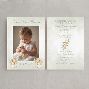 Visita Cartão de lembrança de criança orando no batismo d