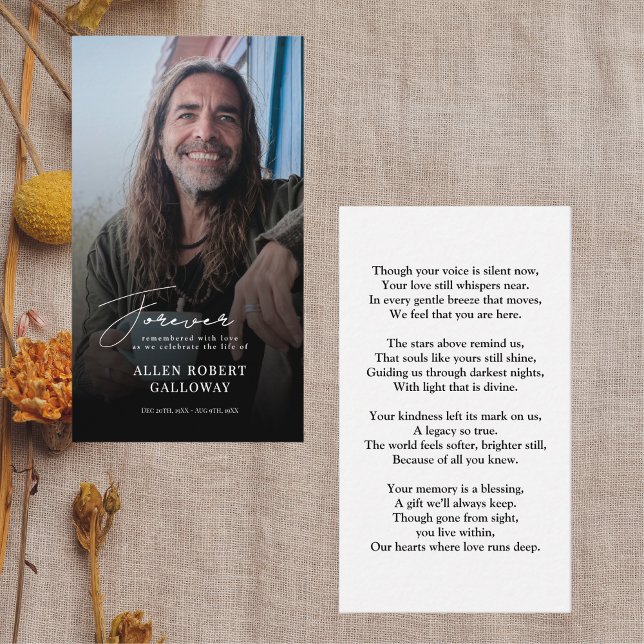 Visita Cartão de Lembrança de Fotos de Script Elegante Mo (Criador carregado)