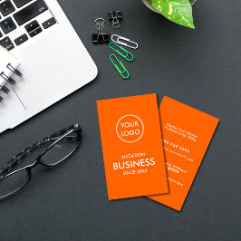 Visita Cartão de Logo de Negócios Minimalista Laranja Mod