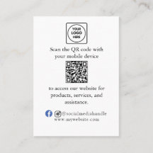 Cartão de Menu de Marca Comercial com Código QR Pe