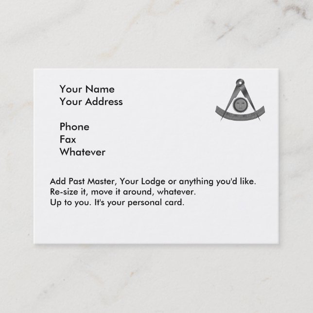 Visita Cartão de mestrado passado (Frente)