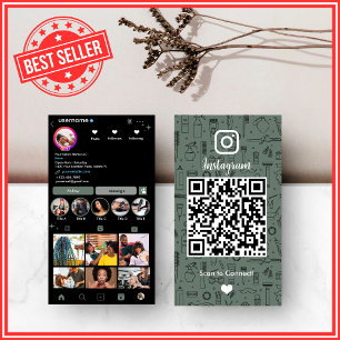 Visita Cartão de Mídia Social QR para Salão de Cabelereir
