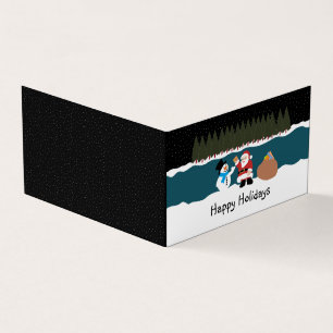 Visita Cartão de Natal com Foto da Família Presente do Pa