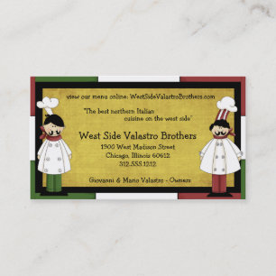 Visita Cartão de negócio da restauração de dois
