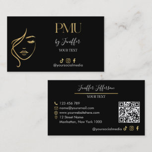 Visita Cartão de negócios de PMU preto e dourado de luxo