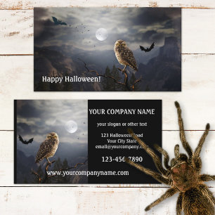 Visita Cartão de Negócios do Halloween da Coruja Noturna
