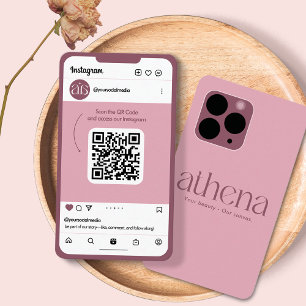 Visita Cartão de Negócios do Instagram Phone Pink