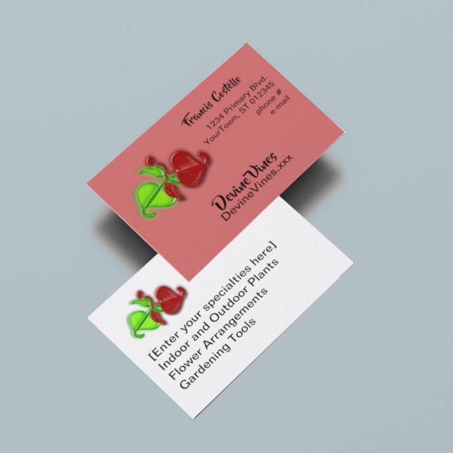 Visita Cartão de negócios - Folhas de Vinha 3-D (Criador carregado)