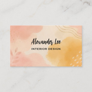 Visita Cartão de Negócios Personalizado Abstrato Aquarela