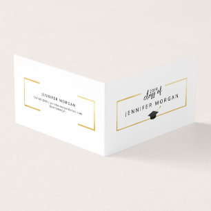 Visita Cartão de Nome Elegante Dourado para Graduação