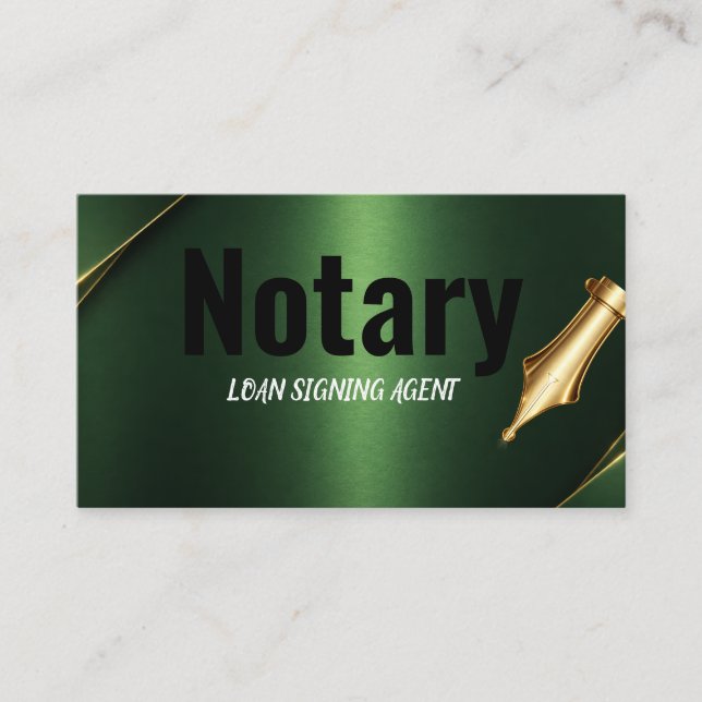 Visita Cartão de Notário Público Elegante Gradiente Verde (Frente)