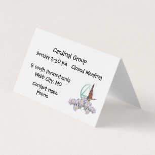 Visita cartão de números de grupo de recuperação