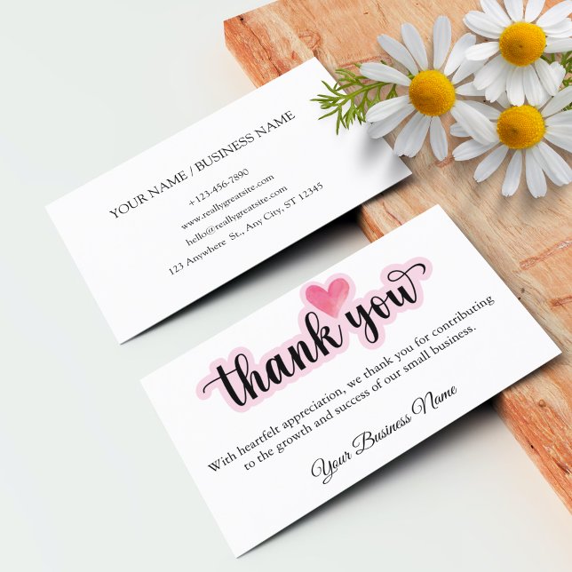 Visita Cartão De Obrigado Para Empresa Personalizado Para (Personalized Business Thank Card For Your Order)