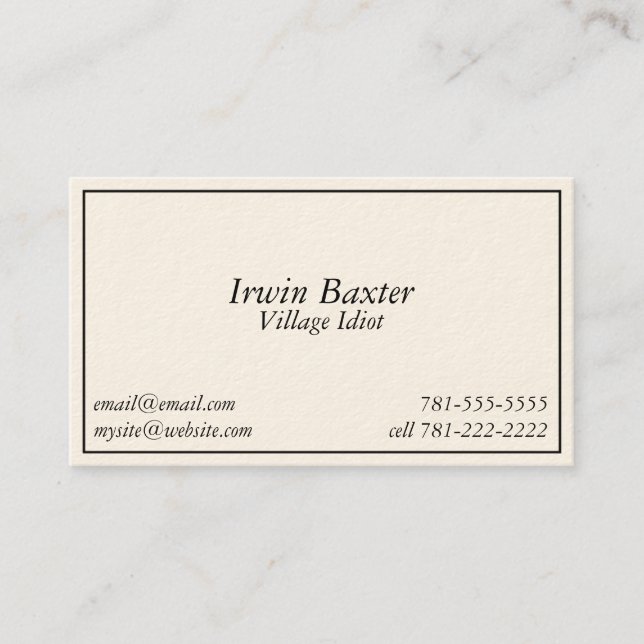 Visita Cartão de ônibus do idiota da vila da piada da (Frente)