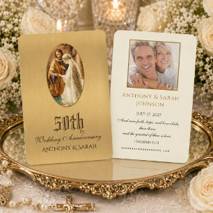 Visita Cartão de Oração de Aniversário de Casamento Relig