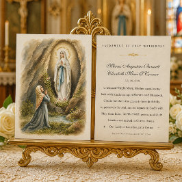 Visita Cartão de Oração de Casamento Católico de Lourdes
